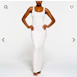 SKIMS soft lounge lace scoop neck dress- NWT- cherry blossom- xxs